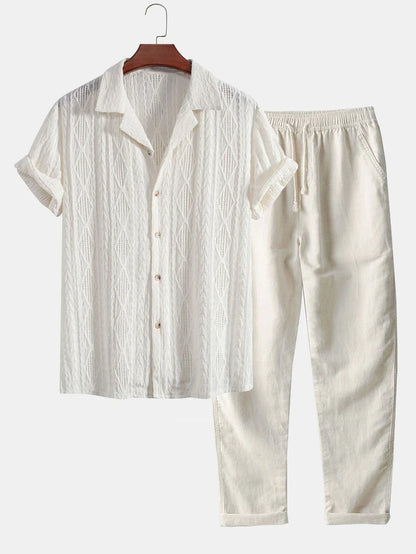 Cyrus set Shirt & linen trousers - Sand