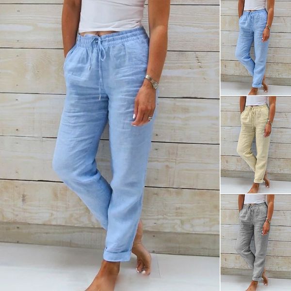 Liz - Elasticated linen trousers