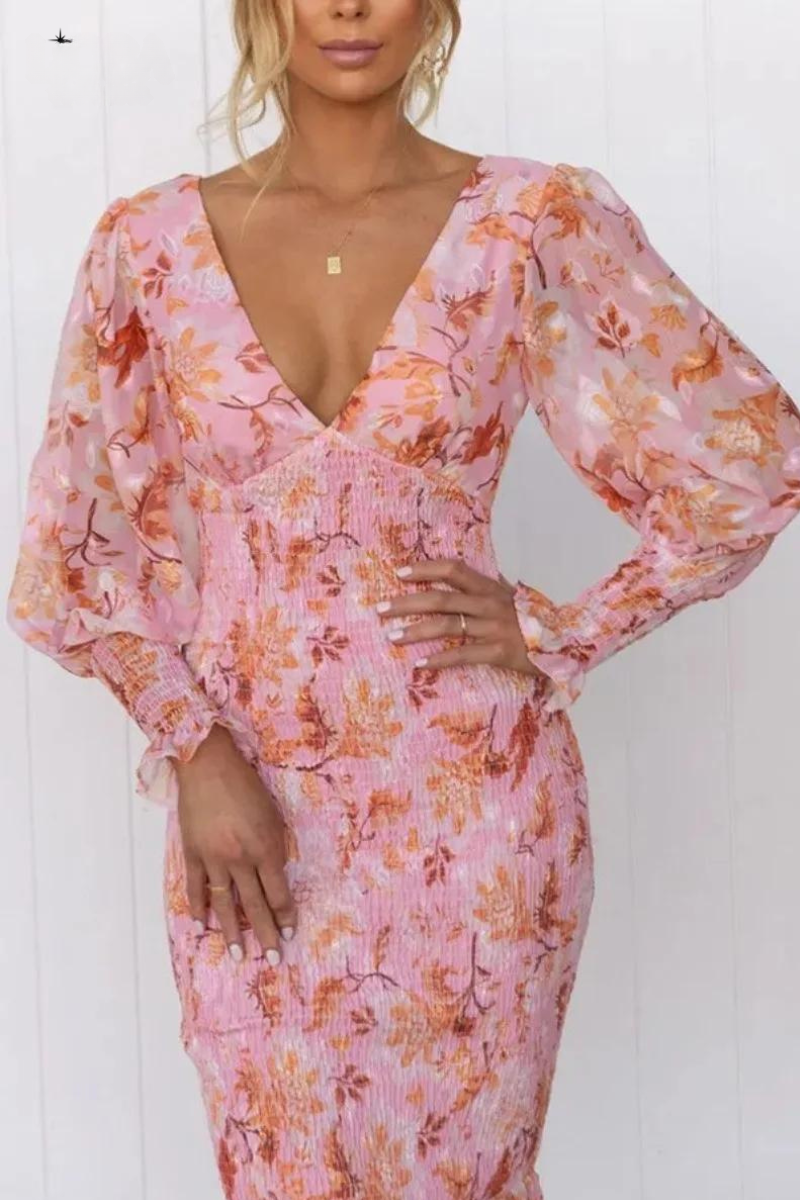 Lorna - Midi dress with floral print