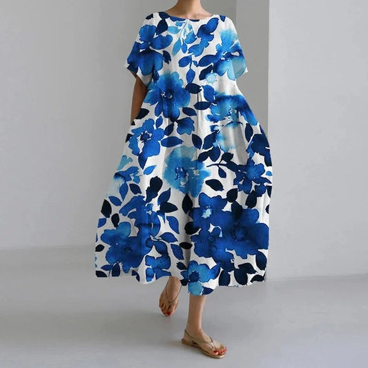 Floor - Comfortable Floral Dress