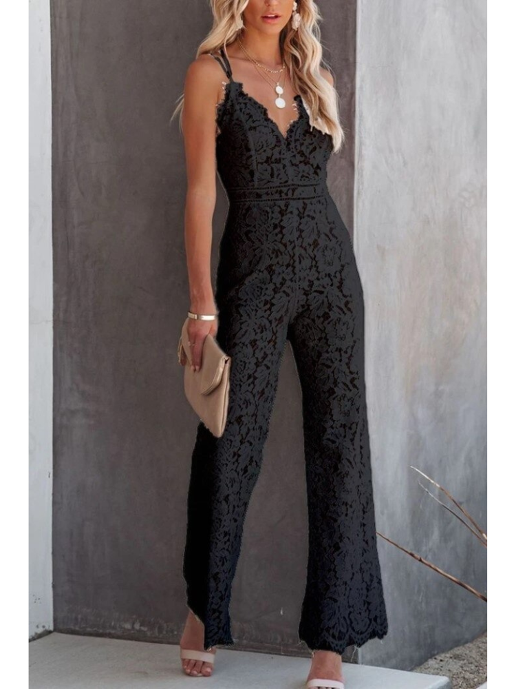 Felicia - Jumpsuit with V-neckline and lace back