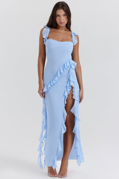 Jocelin - Long Dress with Ruffles and Opening