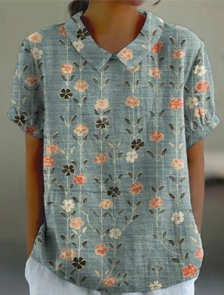 Karisma - Blouse with a pastoral floral pattern