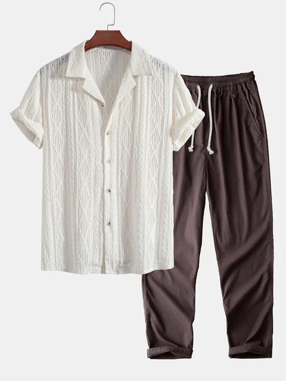 Cyrus set Shirt & linen trousers - Sand