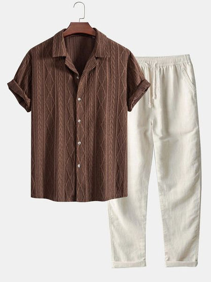 Cyrus set Shirt & linen trousers - Sand