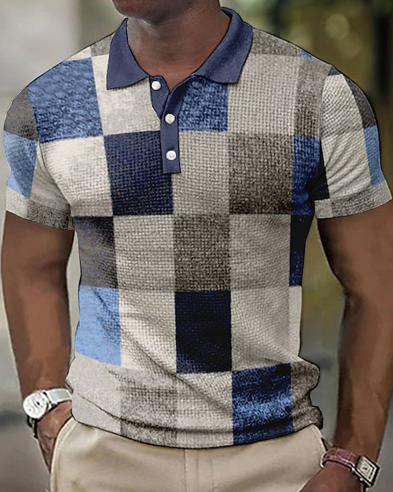 Emmit™ - Polo with short sleeves and check print