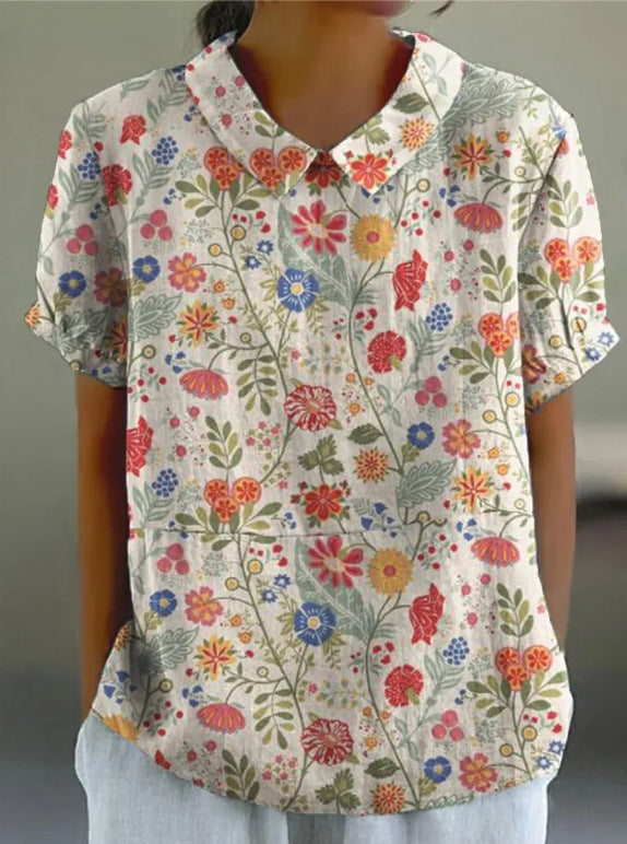 Karisma - Blouse with a pastoral floral pattern